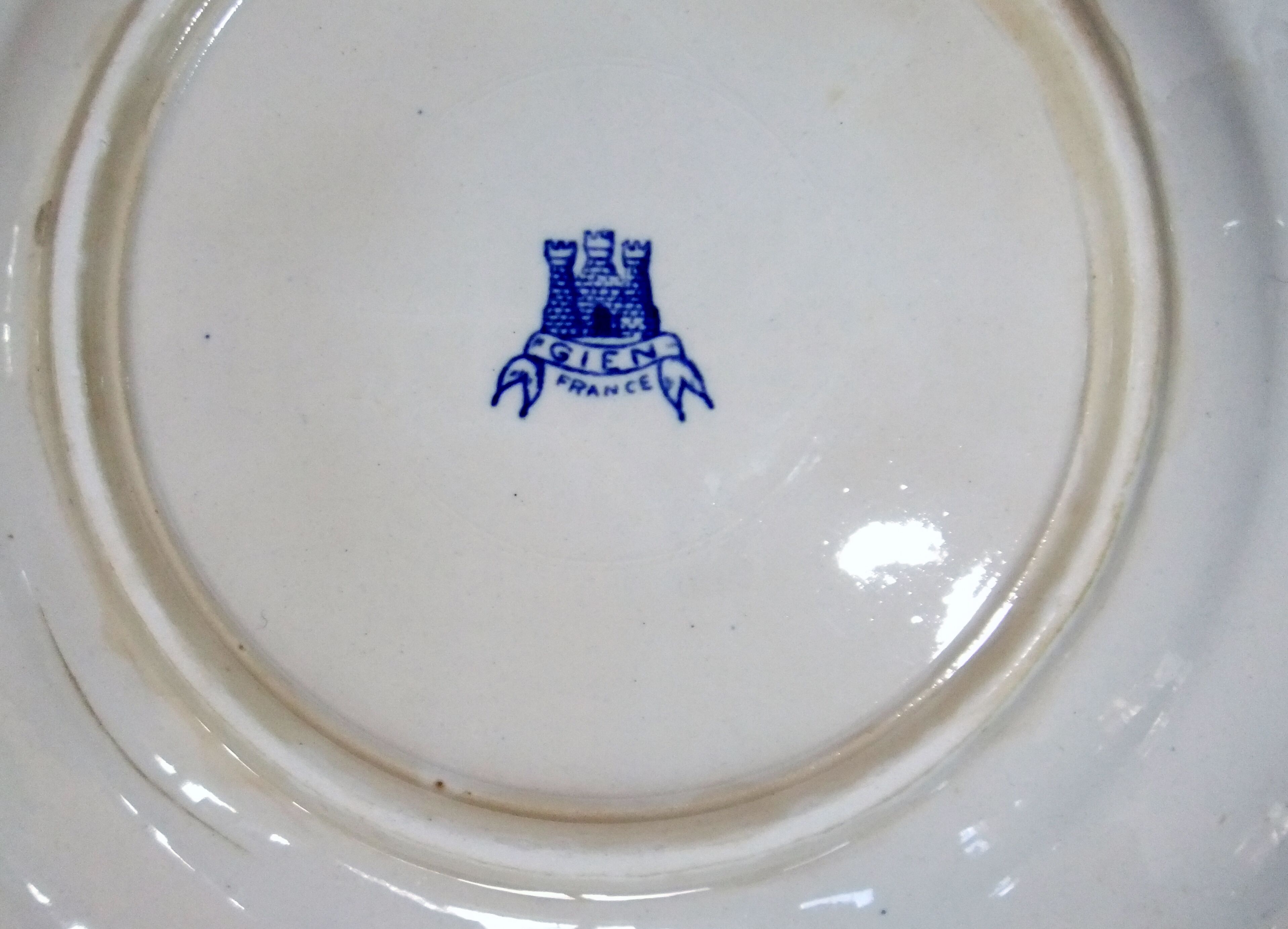 Plate Gien model Rouen stamp 1938 / 3 turns service table collection