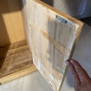 High rattan bedside accent table