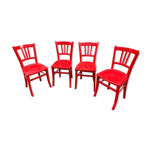 Set de 4 chaises françaises - red