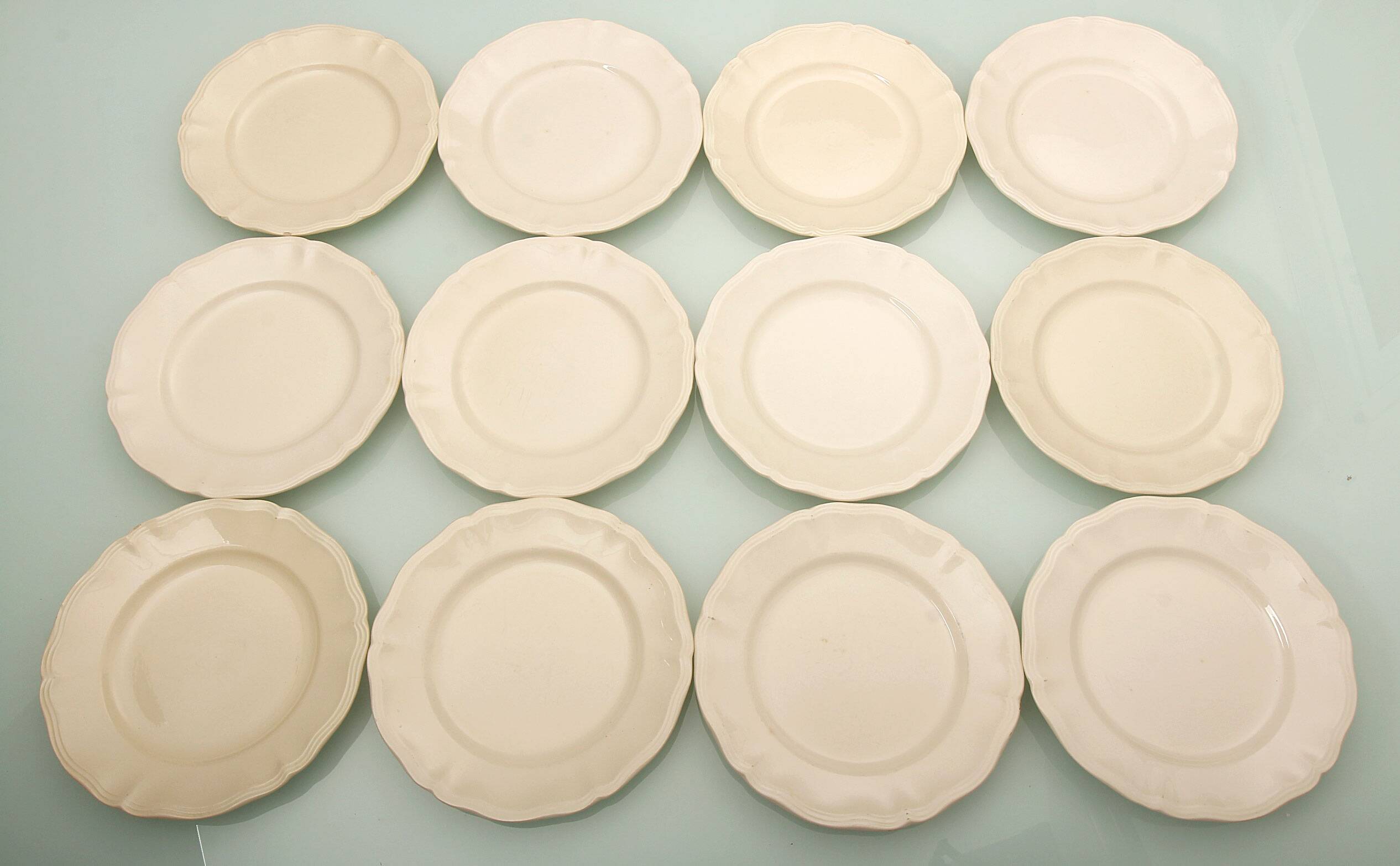 12 flat plates Sarreguemines Digoin