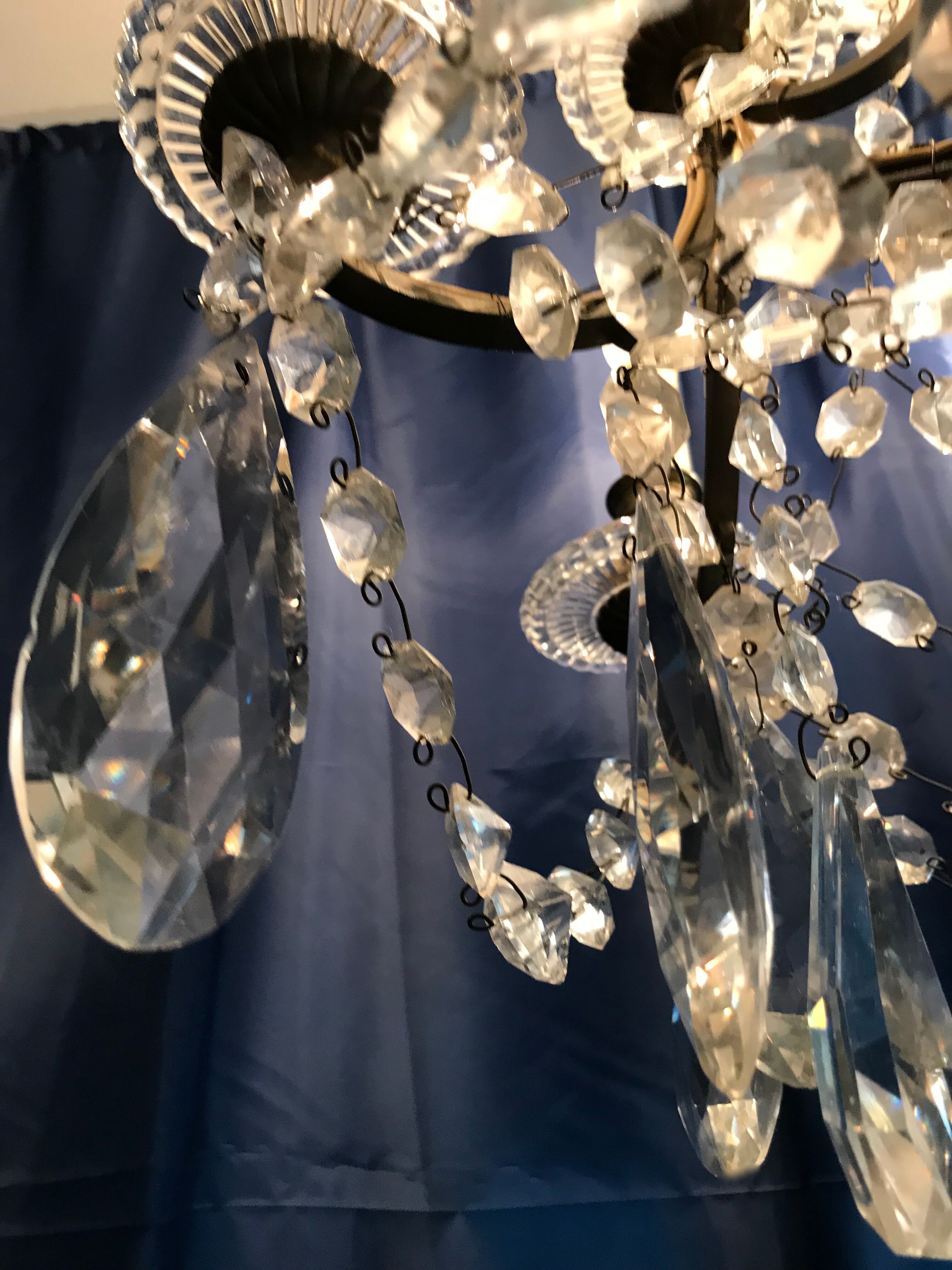 Crystal chandelier diamond cut 9 fires 1880