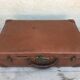 Old suitcase travel ultima brown fiber trunk
