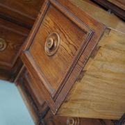 Large Antique German Pitch Pine Corner Apothecary Cabinet / Vitrine ca 1900s