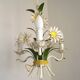 French Vintage Tied Bouquet Style Daisy Flower 3 Light Chandelier