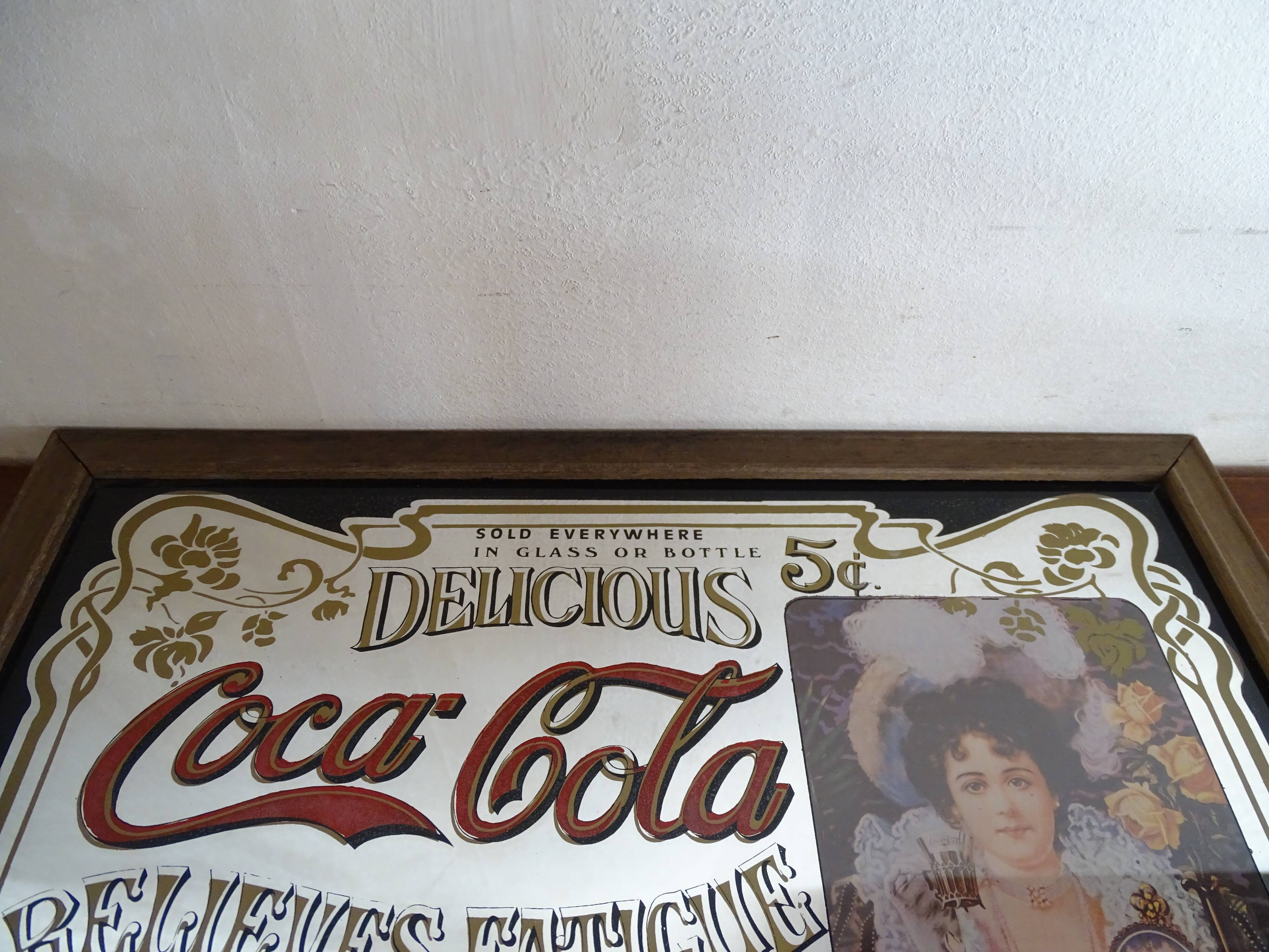 Vintage Coca Cola advertising mirror - Bar decoration - 22.5 x 32.5