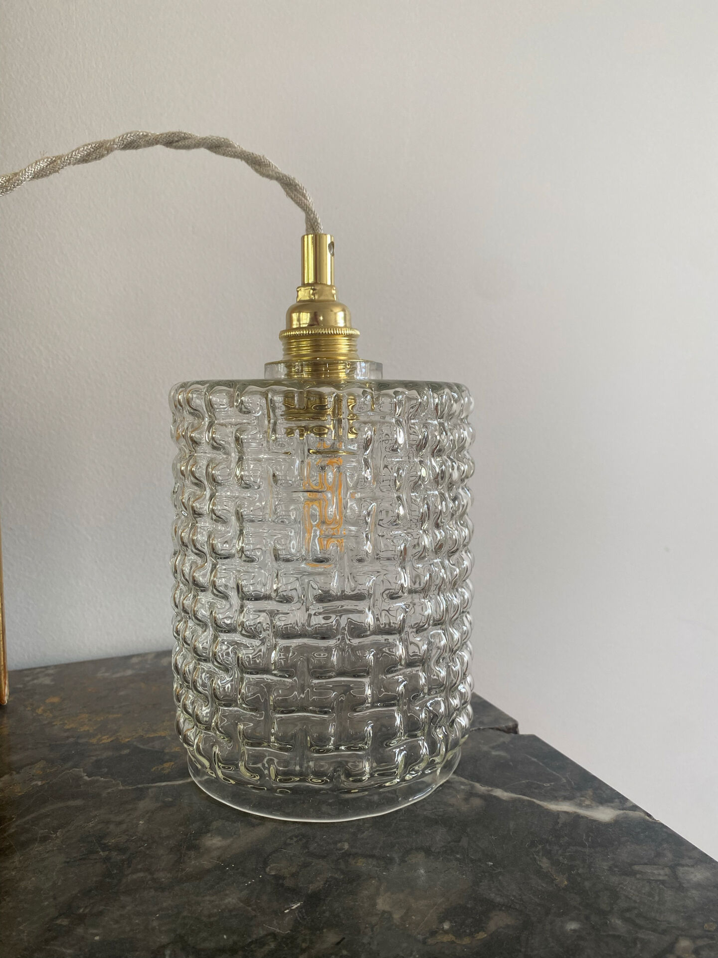 Baladeuse globe vintage en verre 