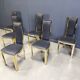 Vintage french brass dining chairs, set of 6 - 1970s