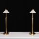 set Holtkotter Brass table lamps 1980s Germany
