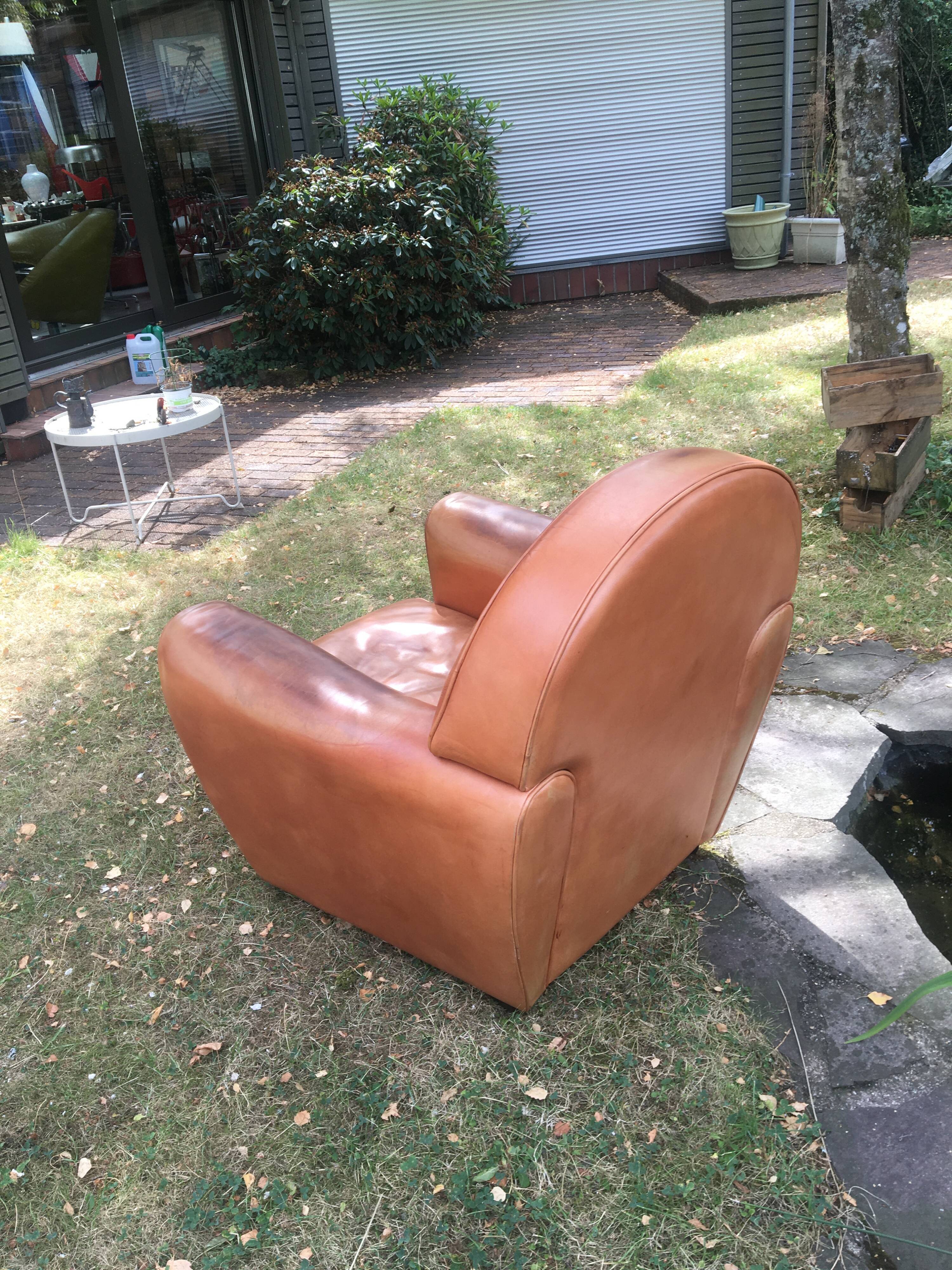 Roche Bobois leather club chair