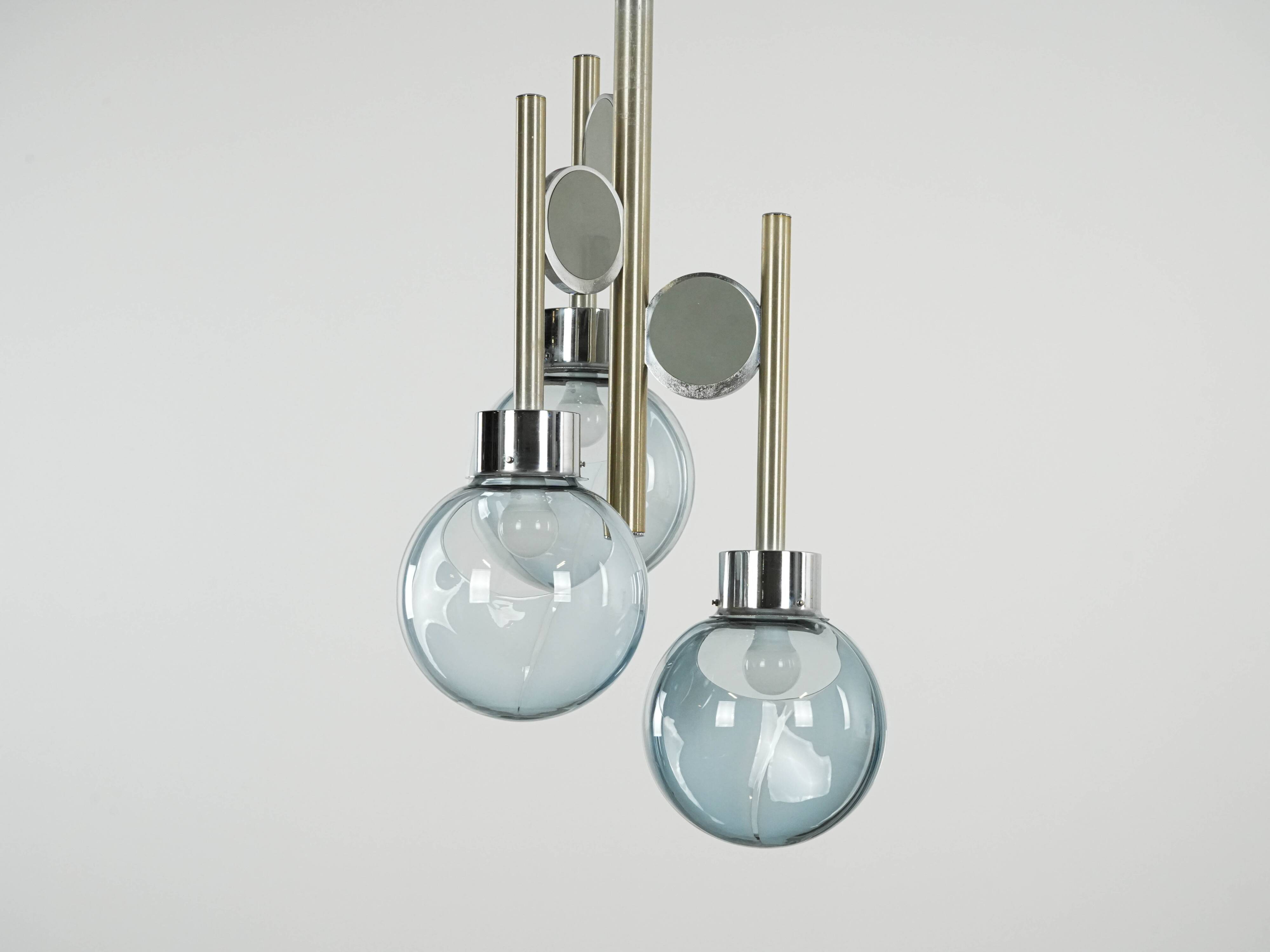 Space Age chandelier, Murano glass, 1970s, made in Italy
