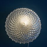 Round ceiling light in chiseled glass