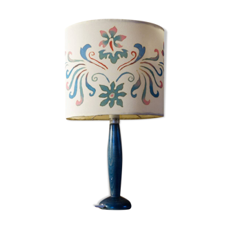 Lampe vintage avec abat-jour peint à la main