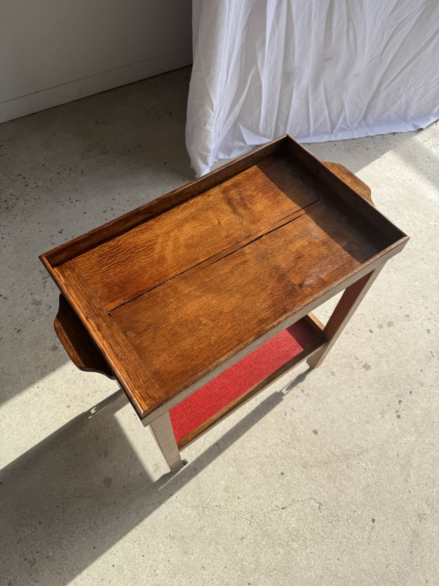 Wooden rolling trolley with removable top H66 75x35