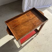 Wooden rolling trolley with removable top H66 75x35