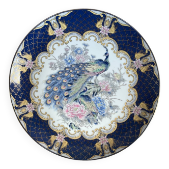 Plate, decorative Japanese peacock porcelain