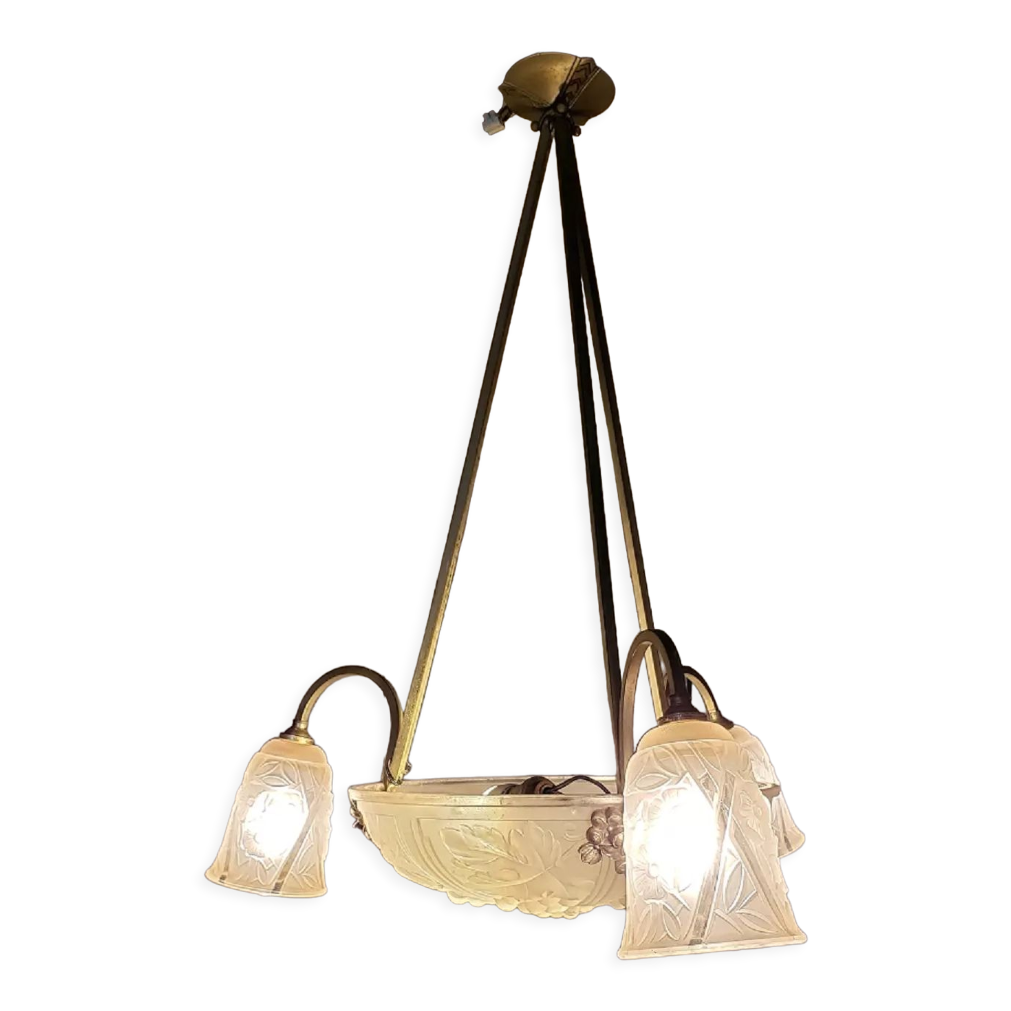 Art deco suspension molded glass
