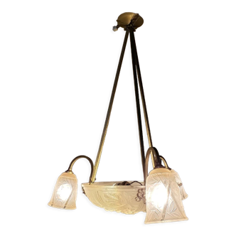 Art deco suspension molded glass