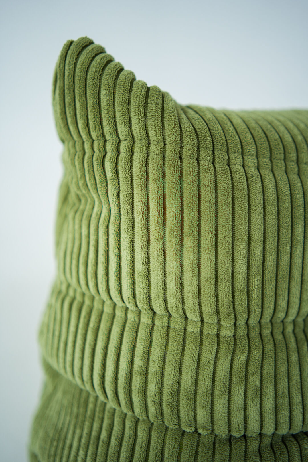 Togo Armchair and Pouf in Fresh green Corduroy