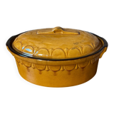 Large oval vintage earthenware terrine