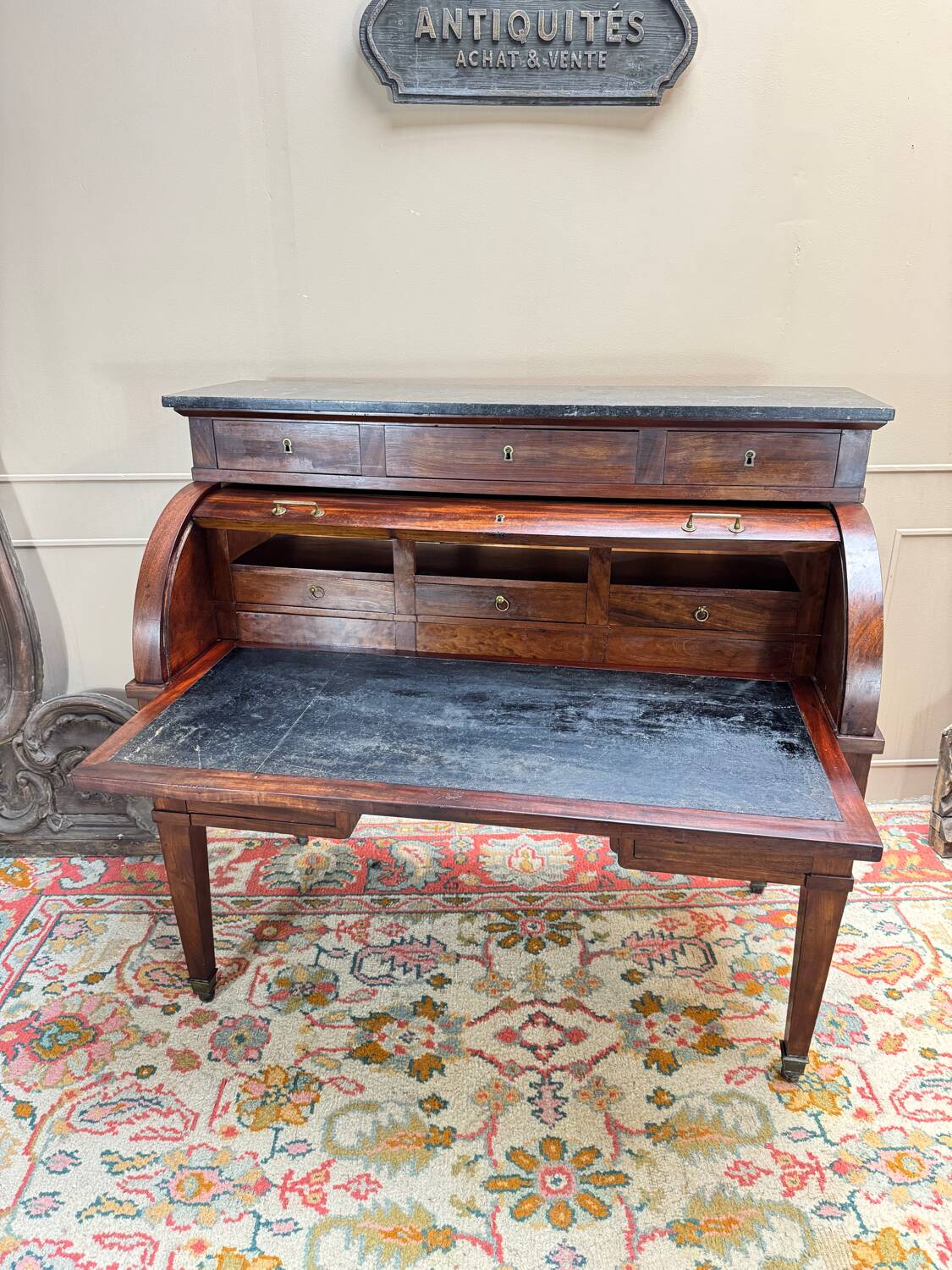 Mahogany Cylinder Desk, Directoire Period, Late 18th Century