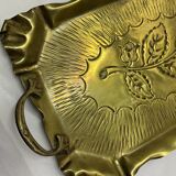 Brass tray with rose pattern