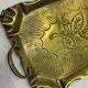 Brass tray with rose pattern