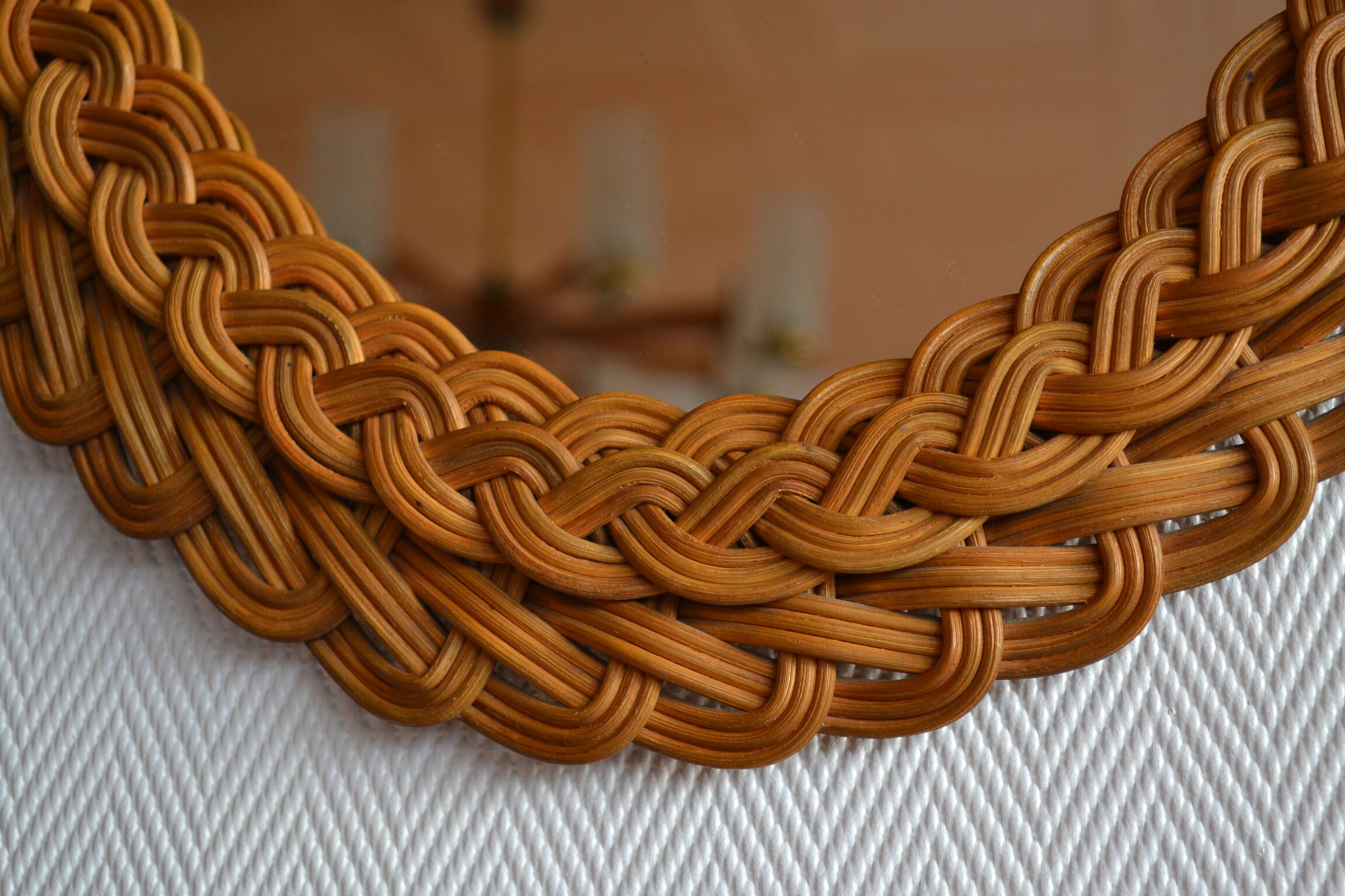 Rattan mirror from the 1960