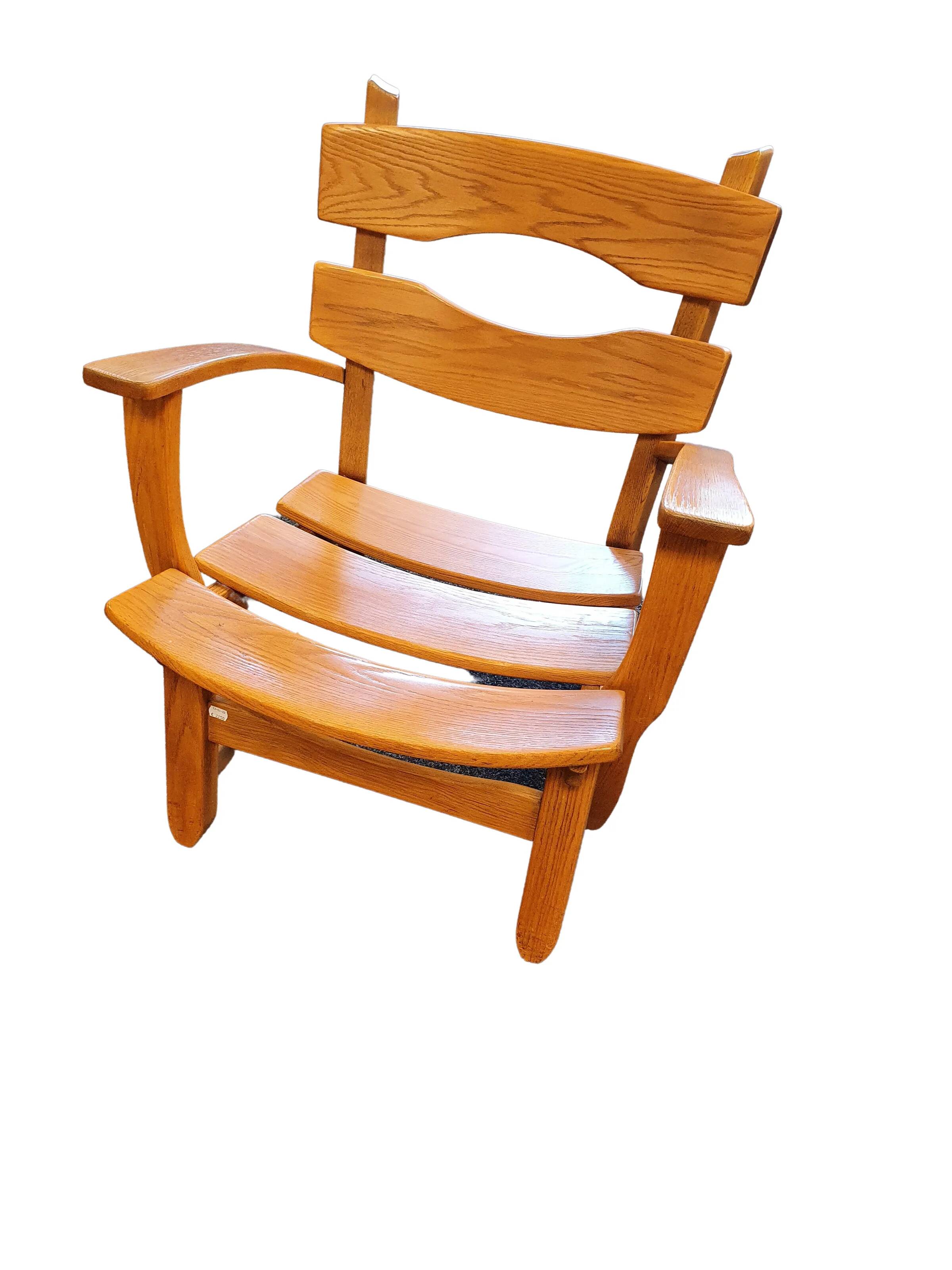Brutalist chair in oak by Dittmann & Co for Awa Radbound, 1970
