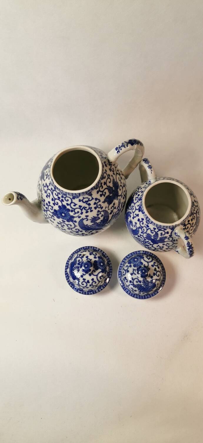 Blue White Japanese Porcelain Tea Set