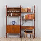 Italian free standing wall unit room divider with a desk in the style of Vittorio Dassi, 1960s
