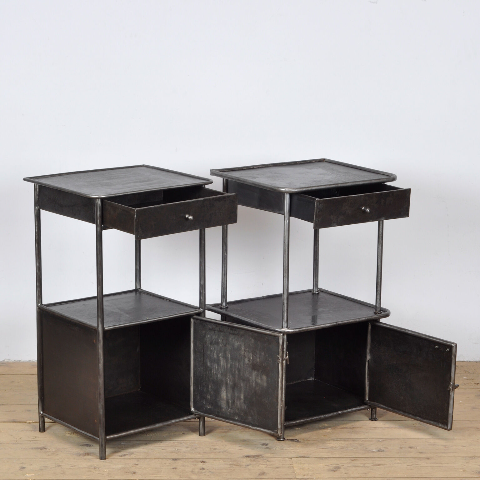 Set iron nightstand, 1920's