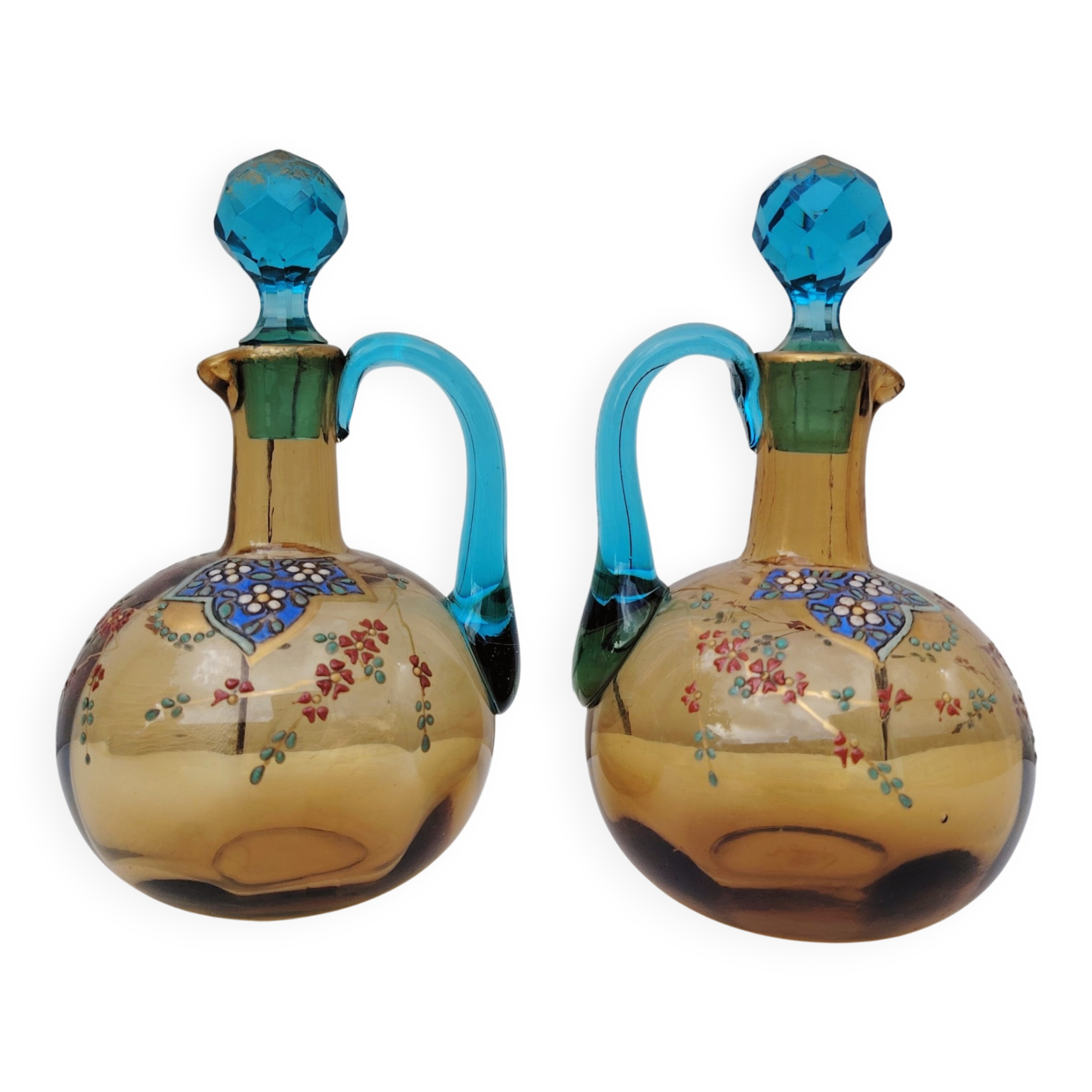 Pair of glass carafes, Georges Sand, vintage