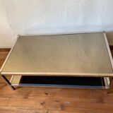 Mirrored glass coffee table from the 70s and 80s