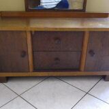 Art deco boat dressing table with large mirror 1940s