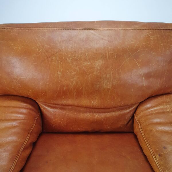 Fauteuil en cuir Bull par Roche Bobois années 1970