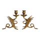 Pair of candlesticks with a winged dragon design – Napoleon III style