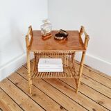 Chevet table d'appoint rotin