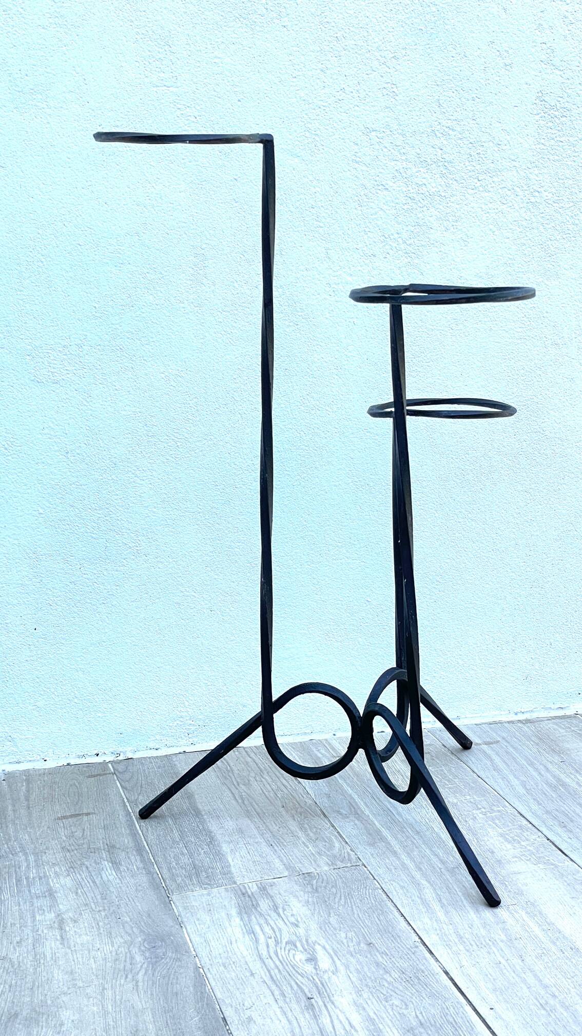 Vintage geometric steel plant holder