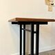 Bistro table in dark wood and black metal 55 x 50 cm