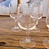 Cristal Arques Matignon white wine glasses, engraved crystal set of 6