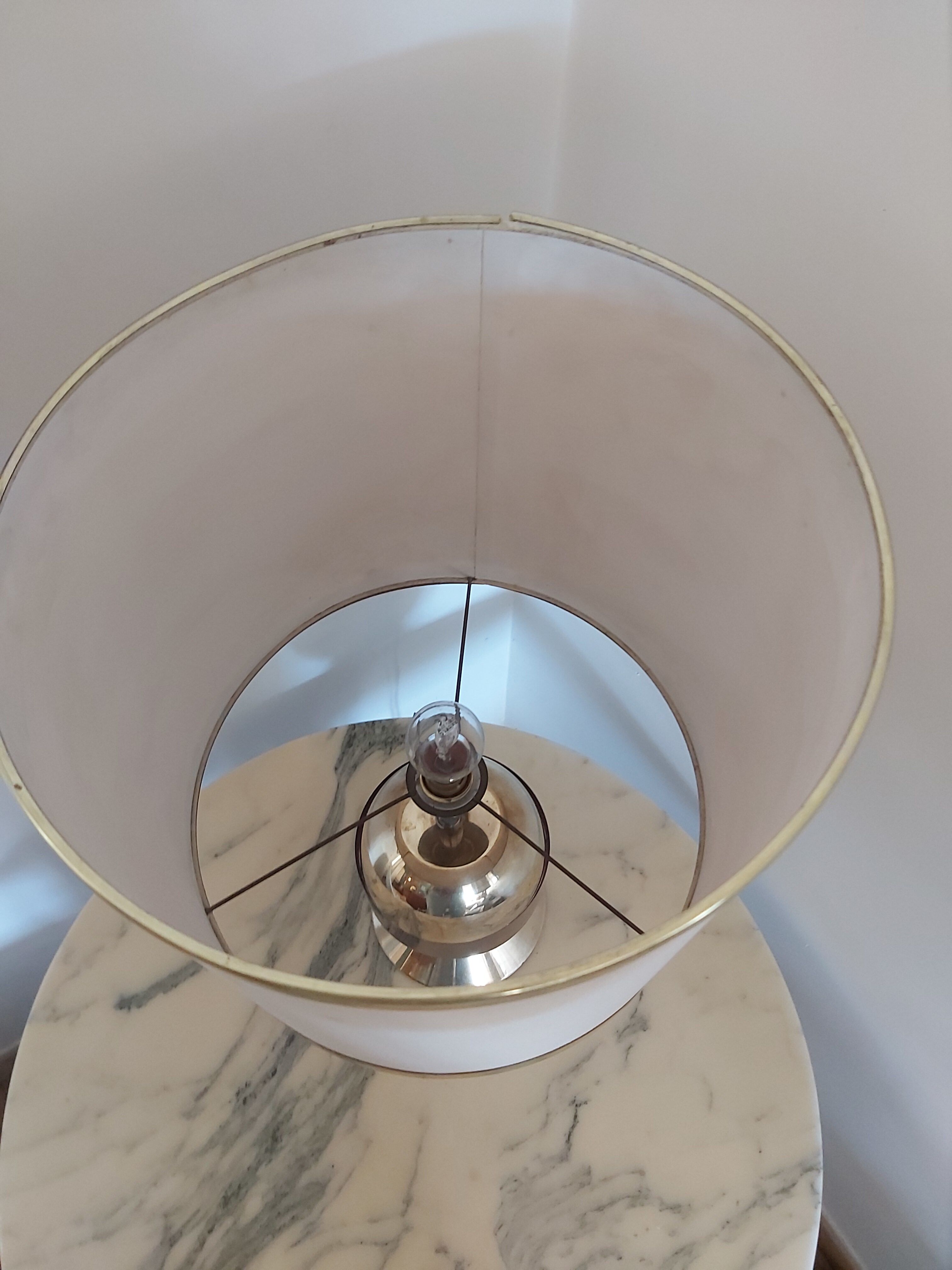 Brass and amber lamp 70s