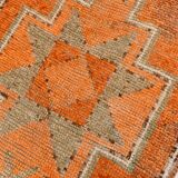 3x9 Vintage Brown & Orange Runner Rug, 84x285Cm