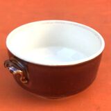 Ancienne terrine céramique émaillée marron