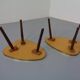 Mid-Century German Tripod Flower Side Tables, 1960s, Set of 2