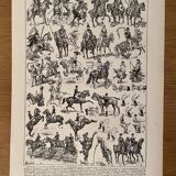Lithograph on horse riding - 1920