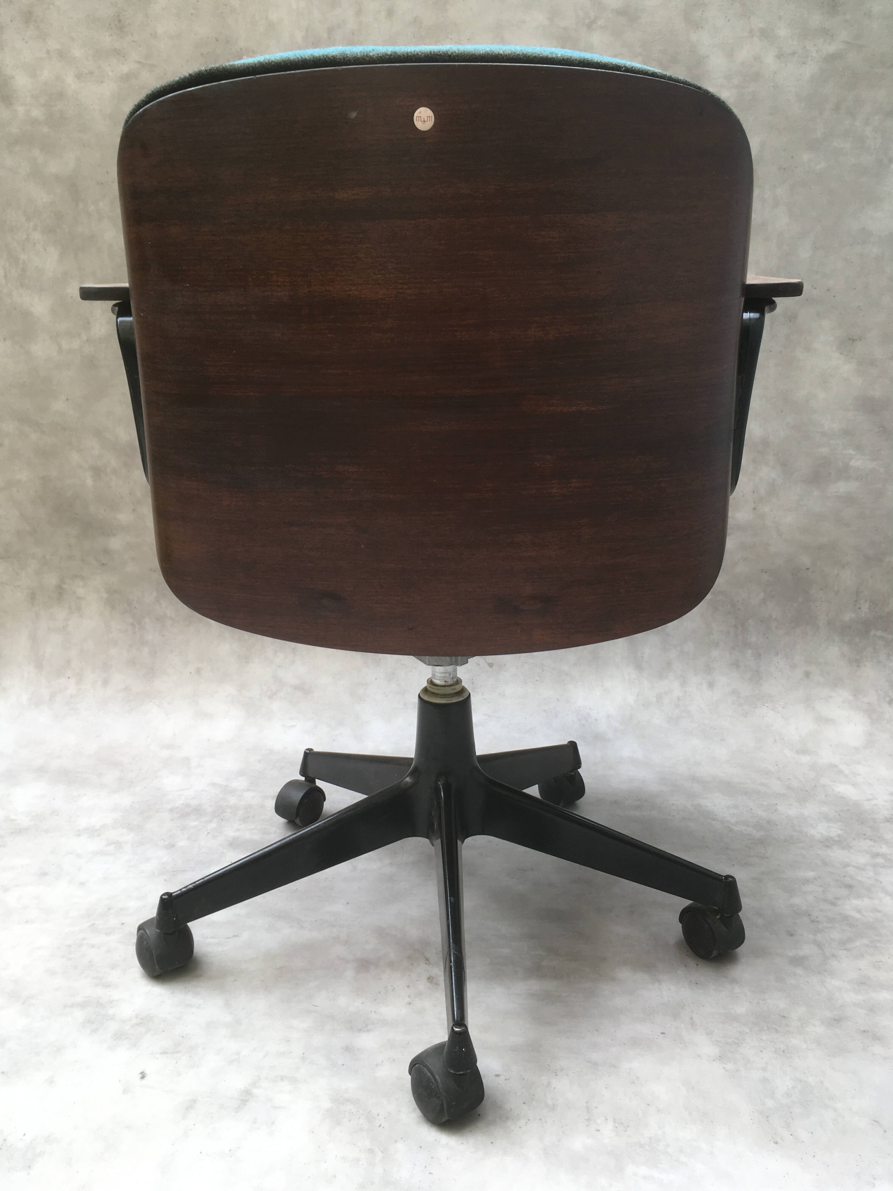 Fauteuil de bureau italien Ico Parisi pour MIM Roma