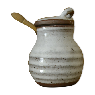 Artisanal sandstone mustard pot