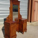 Dressing table with storage, in solid walnut