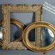 Mirror in frame art deco carved wood waxed 58x46 cm sb