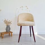 Vintage barrel furry chair with compass legs